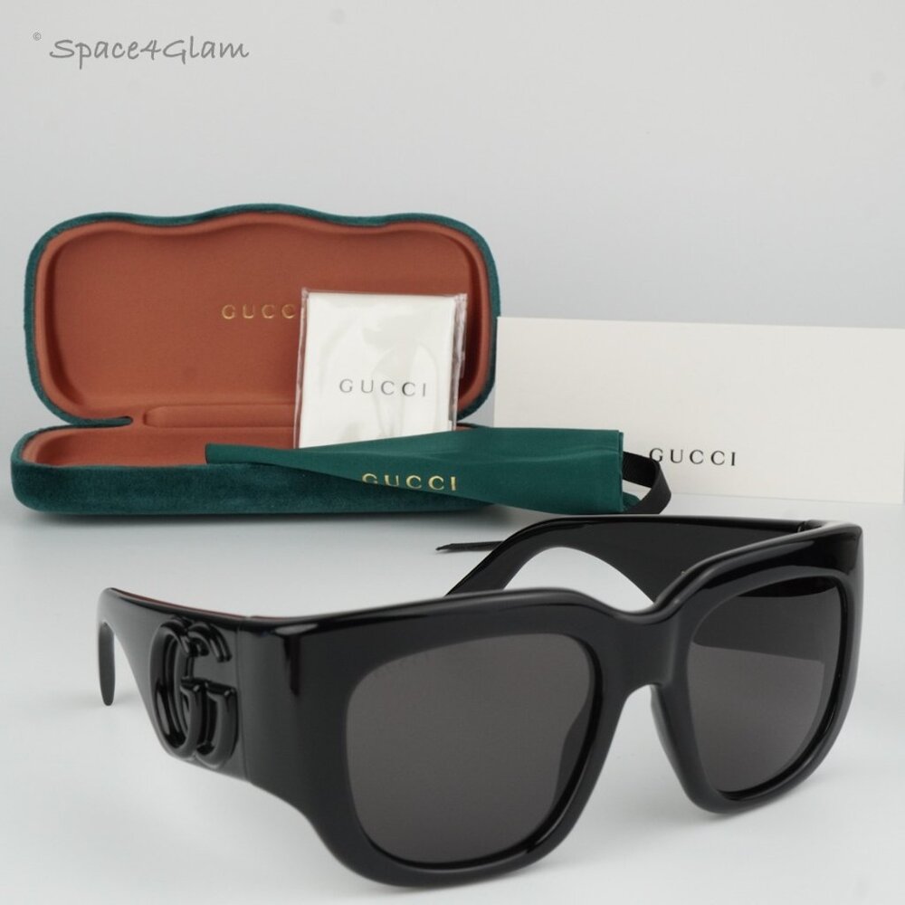 BRAND NEW Gucci GG1545S 001 Black Grey Women Square Sunglasses GG 1545S - Picture 4 of 10